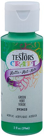 Testors Acrylic Craft Paint Matte Green 2oz Bottle #292423a