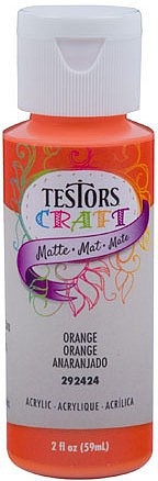 Testors Acrylic Craft Paint Matte Orange 2oz Bottle #292424a