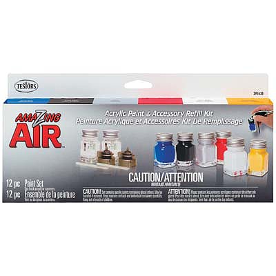 Testors Amazing Air Refill Primary Kit Hobby and Model Paint Set #295538