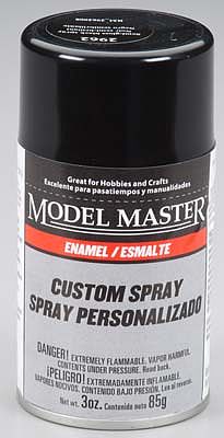 Testors Model Master Spray Black Semi-Gloss 3 oz Hobby and Model Enamel Paint #2962