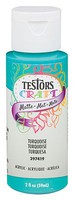 Testors Acrylic Craft Paint Matte Turquoise 2oz Bottle #297419
