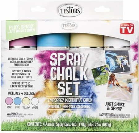 Testors Spray Chalk 4 Color Kit Hobby and Model Paint Set #306006