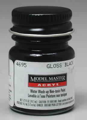 Testors Model Master Gloss Black FS17038 1/2 oz Hobby and Model Acrylic Paint #4695