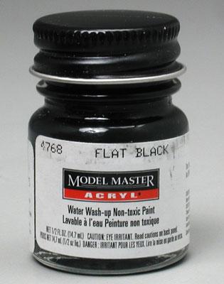 Testors Model Master Flat Black GS37038 1/2 oz Hobby and Model Acrylic Paint #4768