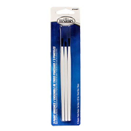 Testors 2 Flat 1 Pointed Brush Package Paint Brush #8704