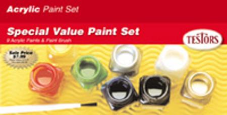 Testors Acrylic Value Finishing Kit Hobby and Model Paint Set #9196