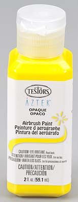 Testors Aztek Airbrushable Opaque Yellow Acrylic 2 oz Hobby and Model Acrylic Paint #9442