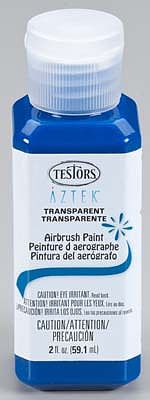 Testors Aztek Airbrushable Transprnt Royal Blue Acryl 2 oz Hobby and Model Acrylic Paint #9486