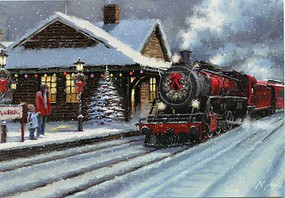 Train-Enthusiast Train at Sta Xmas Card10/ Train-Enthusiast Train at Sta Xmas Card10/