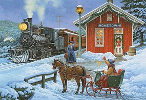 Train-Enthusiast Train at Statn X Mas Card Train-Enthusiast Train at Statn X Mas Card