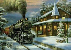 Train-Enthusiast Train at Stn Xmas Cards Train-Enthusiast Train at Stn Xmas Cards