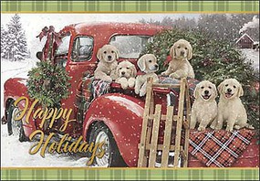 Train-Enthusiast Vntg Trk W/Puppies Xms Cd Train-Enthusiast Vntg Trk W/Puppies Xms Cd