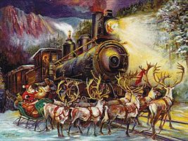 Train-Enthusiast Santa Asking Drctns 500pc Train-Enthusiast Santa Asking Drctns 500pc