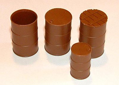 Tichy-Train 55-Gal Drums with Lids (4) O Scale Model Railroad Building Accessory #2023