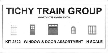 Tichy-Train 80-Piece Window & Door Assortment N Scale Model Railroad Building Accessory #2522