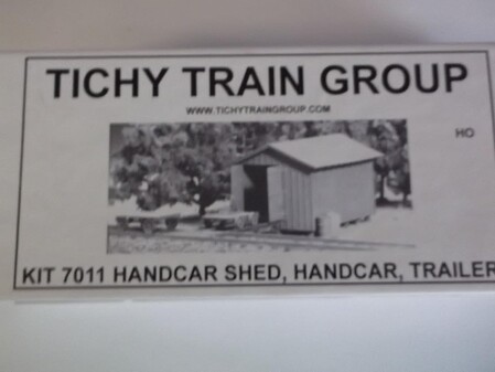 Tichy-Train Handcar Shed w/Handcar & Trailer Kit HO Scale Model Railroad Building #7011