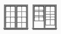 Tichy-Train 4/4 Double Hung 2-Unit Window (6) HO Scale Model Railroad Building Accessory #8070