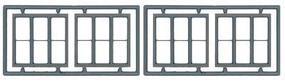 3-Unit 1/1 Double Hung Window (4) HO Scale Model Railroad Building Accessory #8094