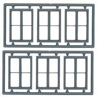 2-Unit 1/1 Double Hung Window (6) HO Scale Model Railroad Building Accessory #8095