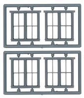2-Unit 2/2 Double Hung Window (6) HO Scale Model Railroad Building Accessory #8098
