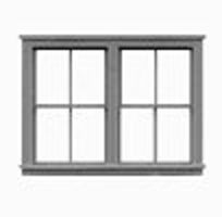 2/2 Double Hung Window (6) HO Scale Model Railroad Building Accessory #8106