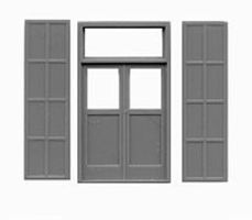Double Door & Shutters (3) HO Scale Model Railroad Building Accessory #8140