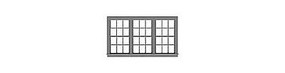 6/6 Double Hung Triple Window (3) HO Scale Model Railroad Building Accessory #8161