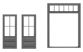 Tichy-Train 4-Lite Double Door & Frame HO Scale Model Railroad Building Accessory #8189 Tichy-Train 4-Lite Double Door & Frame HO Scale Model Railroad Building Accessory #8189
