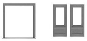 Single Lite Double Door & Frame (2) HO Scale Model Railroad Building Accessory #8192