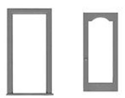 Glass Door & Frame (3) HO Scale Model Railroad Building Accessory #8195