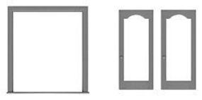 Double Glass Door & Frame (2) HO Scale Model Railroad Building Accessory #8198