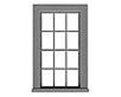 Tichy-Train 6/6 Double Hung Window w/Glazing & Shades HO Scale Model Railroad Building Accessory #8217