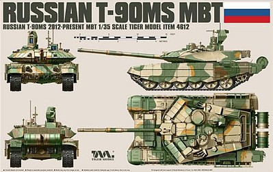 Tiger-Model Russian T-90MS Main Battle Tank 2011-12 Plastic Model Tank Kit 1/35 Scale #4612