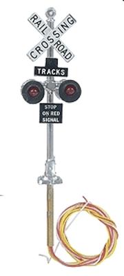 Tomar Railroad Crossing Signal w/Bell & Quad Lights (2) HO Scale Model Railroad Accessory #862b
