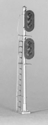 Tomar Vertical Signal Two Head, Three Light HO Scale Model Railroad Trackside Accessory #866