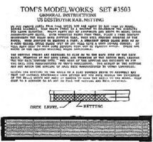 Toms US Destroyer & Escort Rail Netting Plastic Model Ship Accessory 1/350 Scale #3503 Toms US Destroyer & Escort Rail Netting Plastic Model Ship Accessory 1/350 Scale #3503