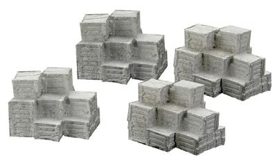 N-Scale-Arch Wooden Crate Stacks 4 Stacks of 12 Crates N Scale Model Railroad Building Accessory #20039