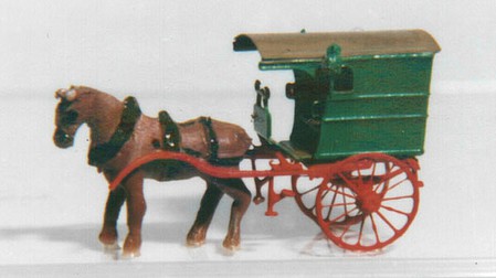 N-Scale-Arch Buggy Horses w/Harness 4/ - N-Scale