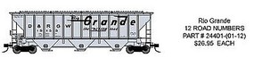 Trainworx PS2CD 4427 Covered Hopper D&RGW #15392 N Scale Model Train Freight Car #24401012 Trainworx PS2CD 4427 Covered Hopper D&RGW #15392 N Scale Model Train Freight Car #24401012