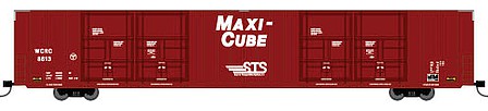 Trainworx Thrall 86 Hi-Cube Quad-Door Auto Parts Boxcar - Ready to Run Washington Central #8634 (red, Maxi-Cube STS Lettering) - N-Scale