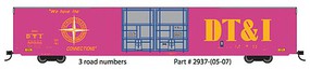 Trainworx Thrall 86' Hi-Cube Double-Door Auto Parts Boxcar Ready to Run Detroit, Toledo & Ironton #26814 (magenta, yellow, Billboard DT&I & Compass) N-Scale Trainworx Thrall 86' Hi-Cube Double-Door Auto Parts Boxcar Ready to Run Detroit, Toledo & Ironton #26814 (magenta, yellow, Billboard DT&I & Compass) N-Scale