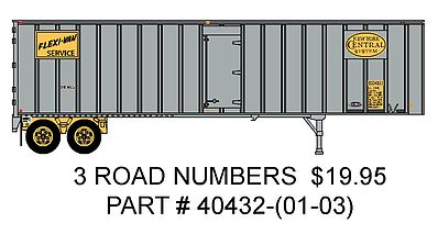 Trainworx Flexi-Van 40 Exterior-Post Semi Trailer w/Curb Door - Assembled New York Central #2 (silver, yellow, black) - N-Scale