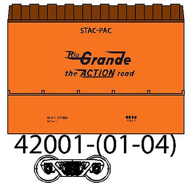 Trainworx 20 Stac-Pac Cntn DRGW #1 - N-Scale