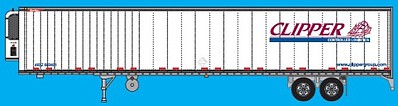 Trainworx 53 Reefer Trailer - Assembled Clipper #3 (white, red, blue) - N-Scale
