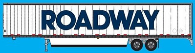 Trainworx 53 Dry Van Trailer - Assembled Roadway Express #1 (white, blue) - N-Scale