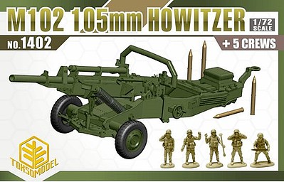 Toxso 1/72 M102 105mm Howitzer Gun w/5 Crew