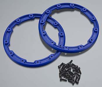 Traxxas Sidewall Protector Beadlock Style Blue (2)