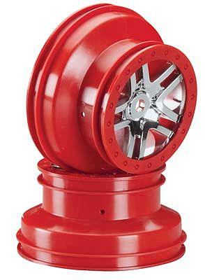 Traxxas Wheels SCT Split-Spoke Red Beadlock Fr/Re (2)