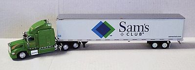 Trucks-N-Stuff Peterbilt 389 w/53 Dry Van Assembled Sams Club (green Hybrid) 1/53 Scale #13685