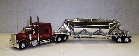 Trucks-N-Stuff Peterbilt 389 sleeper with pneumatic bulk trailer HO Scale Model Railroad Vehicle #spec038